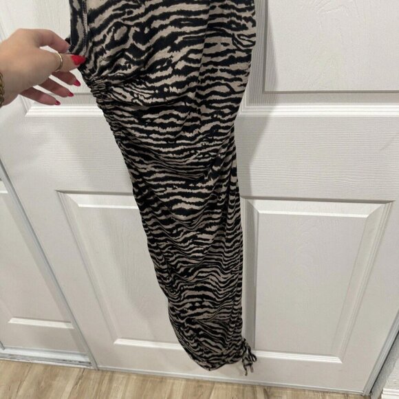 Women’s ACOA Zebra Print Y2K Vintage‎ Dress Maxi Size Medium M  Brown - Picture 5 of 10